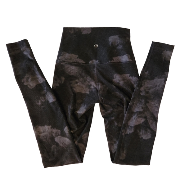 Lululemon Wunder Under Pant *Full-On Luon (Roll Down) - Dream Rose Deep Coal - Picture 11 of 14